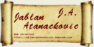 Jablan Atanacković vizit kartica